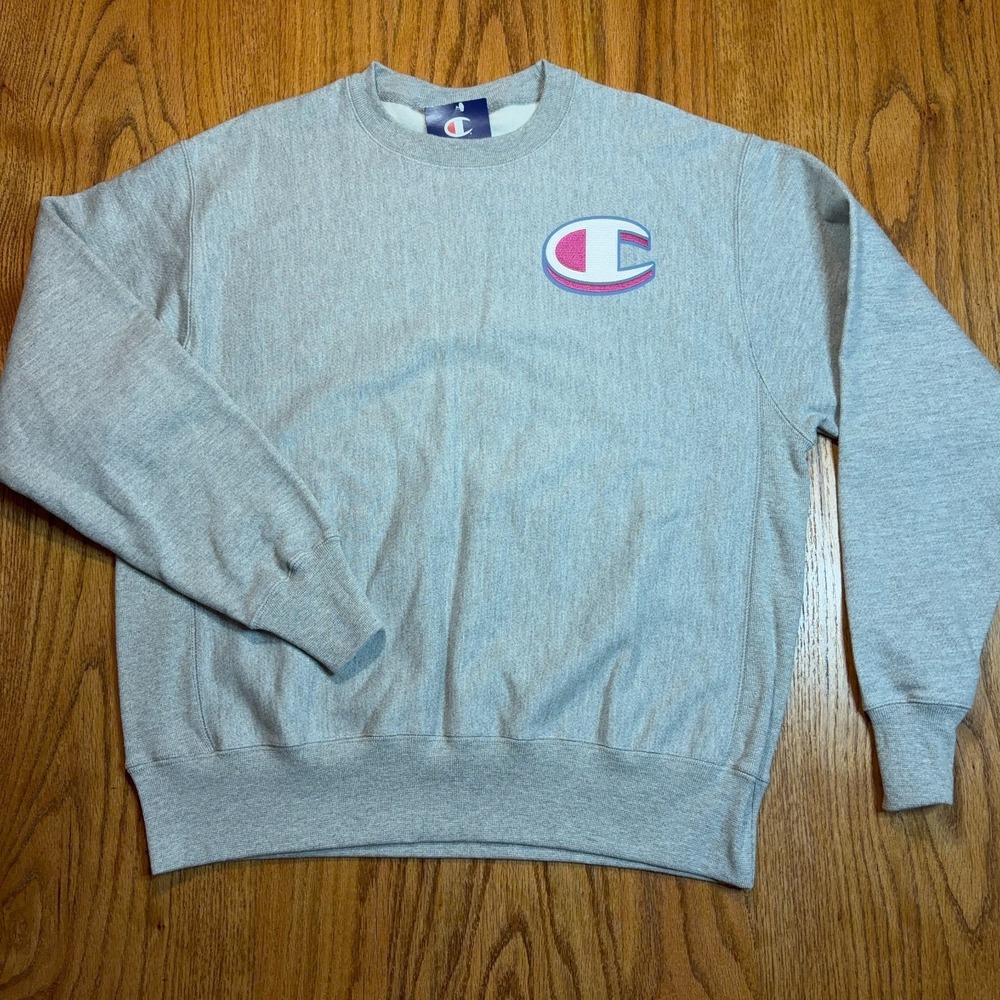 NWT‎ Champion Reverse Weave Soulcycle Crew Sweatshirt Men's Large Gray Oversize
